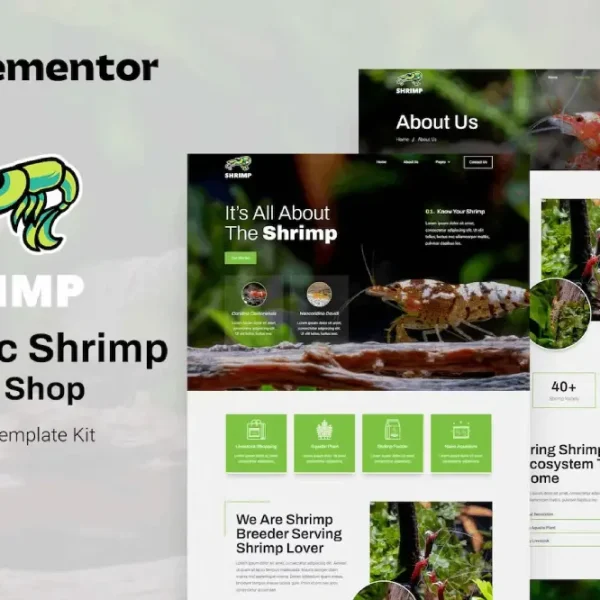 Shrimp – Elementor Template Kit for Aquarium & Hobby Shop