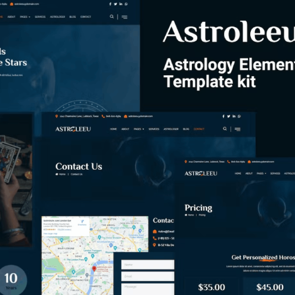 Astroleeu – Astrology and Numerology Elementor Template Kit