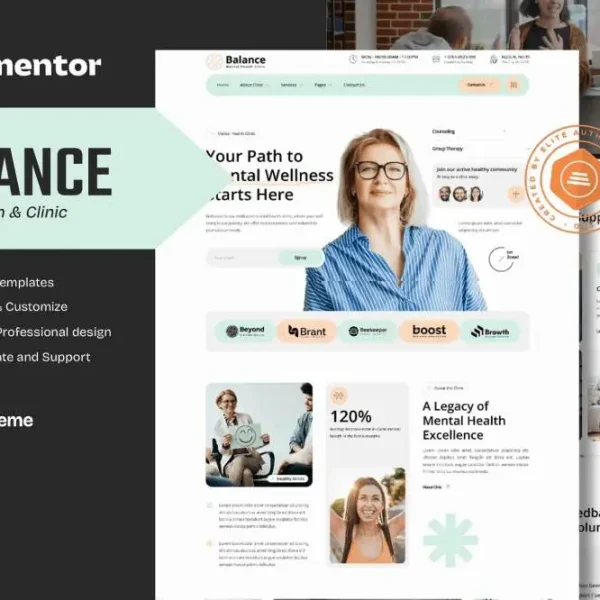 Balance: Elementor Template Kit for Mental Health Clinics