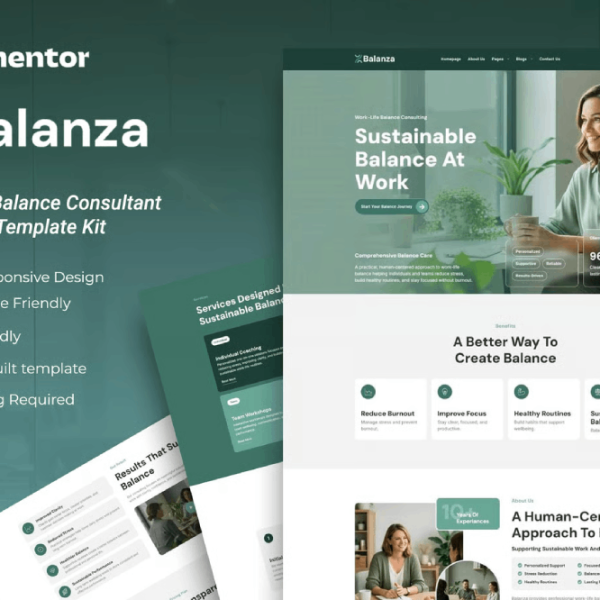 Balanza – Work-Life Balance Consultant Elementor Template Kit
