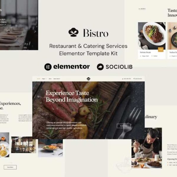 Bistro - Elementor Template Kit for Restaurant & Catering Services
