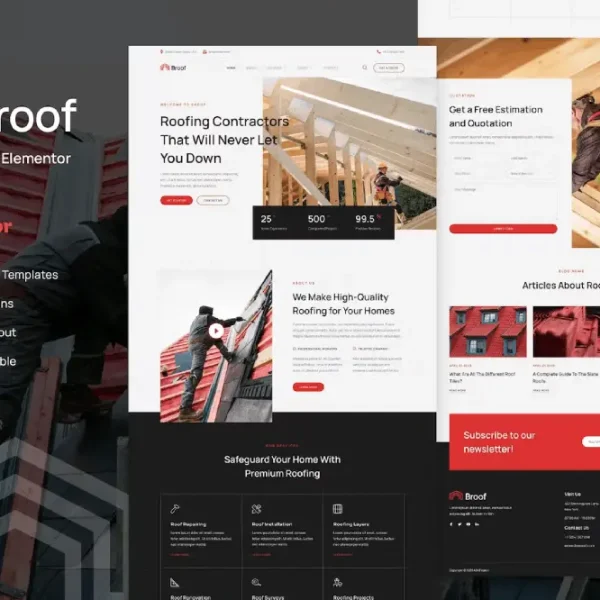 Broof – Elementor Template Kit for Roofing Services