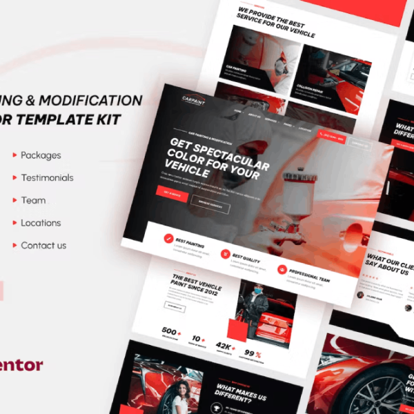 Carpaint – Car Painting and Modification Elementor Template Kit