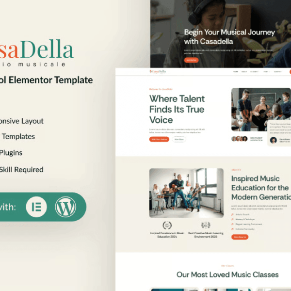 CasaDella – Music School Elementor Template Kit