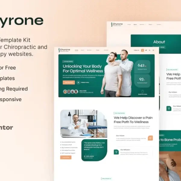 Chyrone – Elementor Template Kit for Chiropractic & Physiotherapy