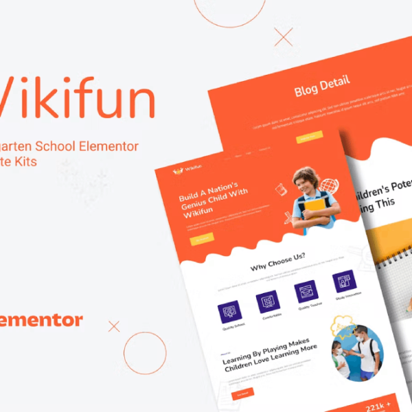Wikifun and Kindergarten School Elementor Template Kit