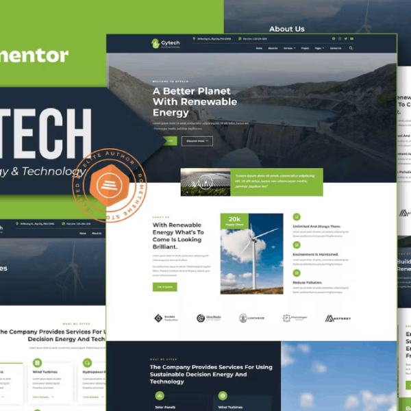 Gytech – Green Energy and Technology Elementor Pro Template Kit