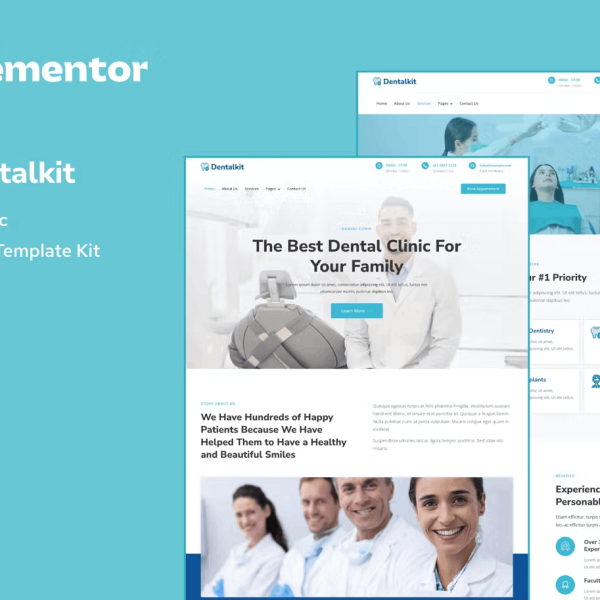 Dentistkit and Dental Clinic Elementor Template Kit