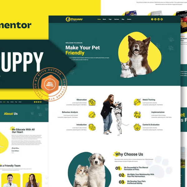 Depuppy and Pet Training Elementor Template Kit