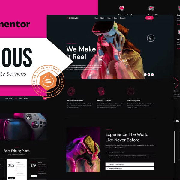 Digious – Virtual Reality and Services Elementor Template Kit