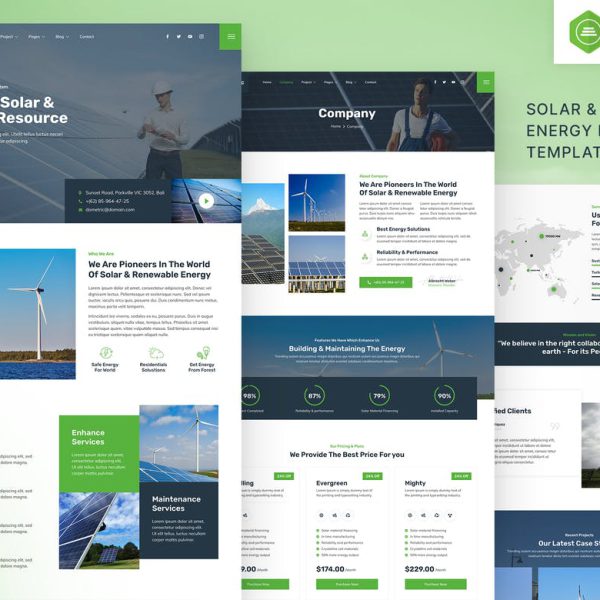 Dometric – Solar & Renewable Energy Elementor Template Kit
