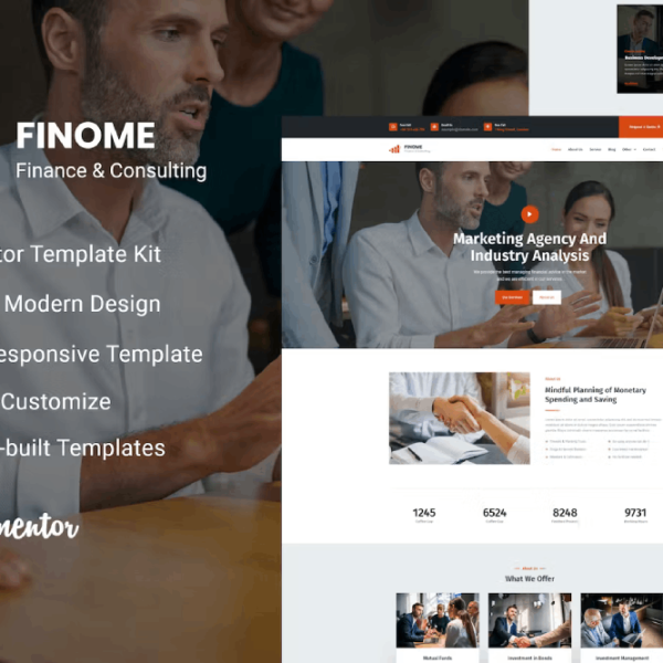 Finome – Finance and Business Elementor Template Kit