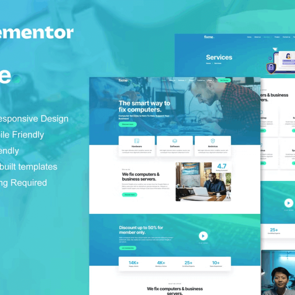 Fixme – Computer Repair and Service Elementor Template Kit