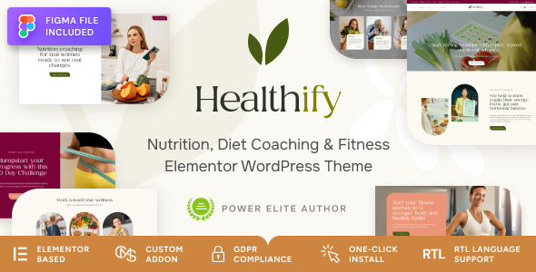 Healthify Diet Recipes and Health Coaching WordPress Theme | Lifetime License | One Time Payment