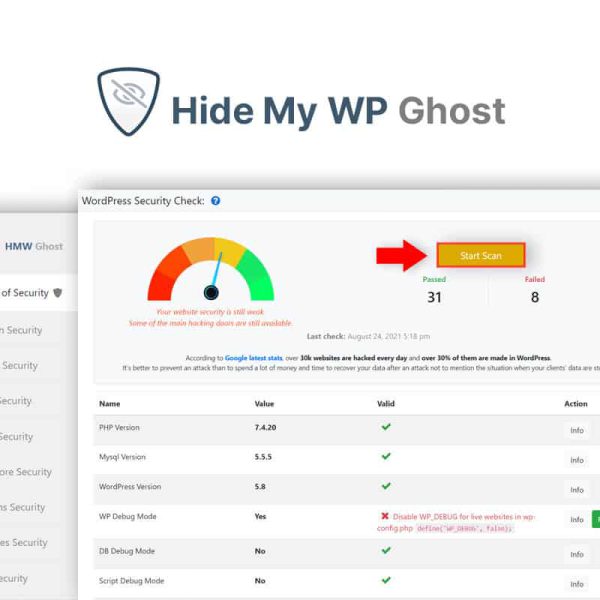 Hide My WP Ghost Security Plugin for WordPress Lifetime License | One Time Payment
