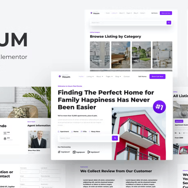 Houm and Real Estate Elementor Template Kit