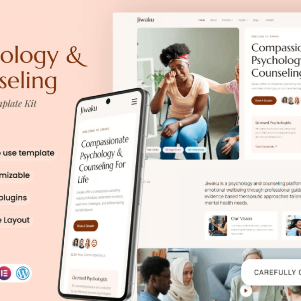 Jiwaku – Psychology and Counseling Elementor Template Kit