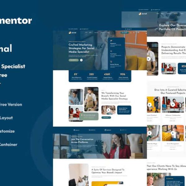Jornal – Elementor Template Kit for Social Media Specialists