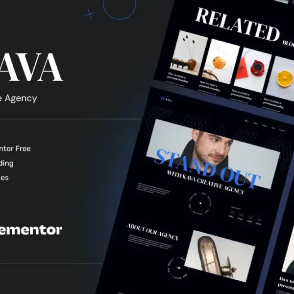 Kava: Elementor Template Kit for Creative Agency Websites