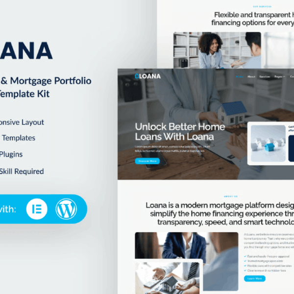 Loana – Home Loan and Mortgage Elementor Template Kit