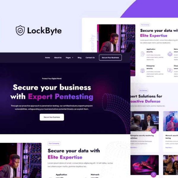 LockByte – Elementor Template Kit for Cyber Security Services