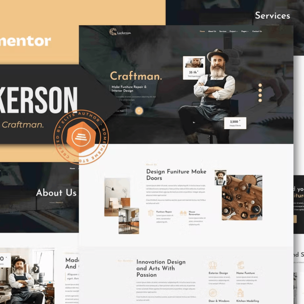Luckerson – Carpenter and Craftman Elementor Template Kit