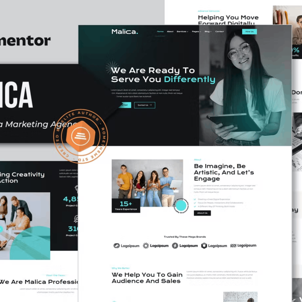 Malica Social Media Marketing Agency Elementor Template Kit