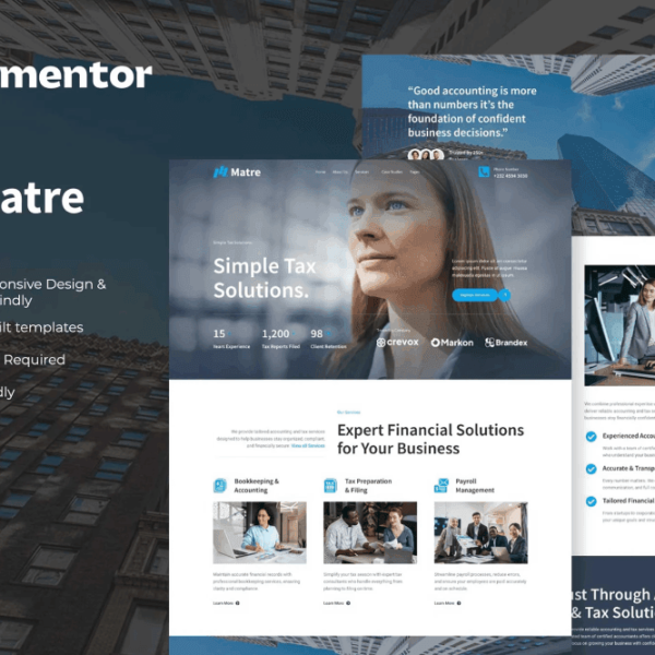 Matre – Accounting and Tax Services Elementor Template Kit