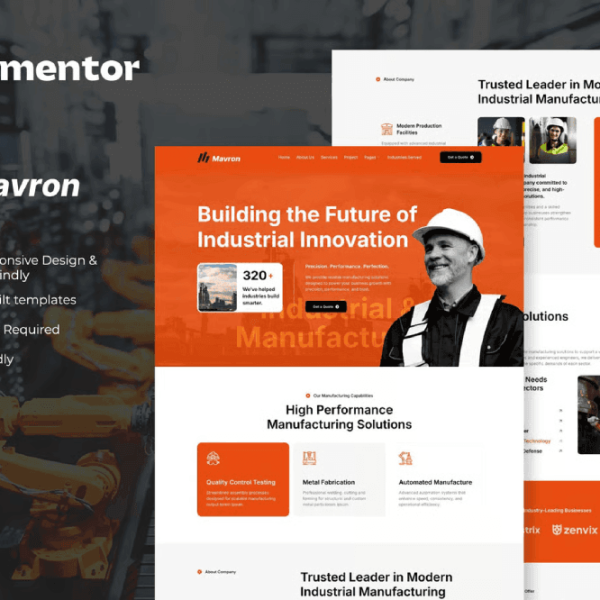 Mavron – Industrial and Manufacturing Elementor Template Kit