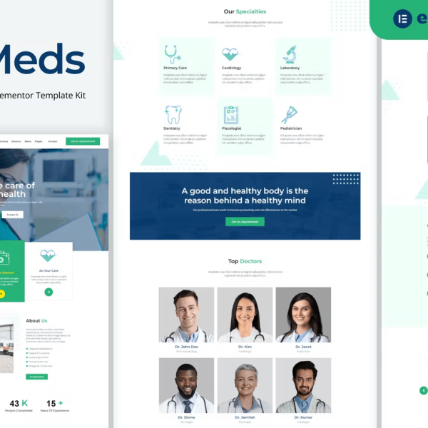 Meds – Health and Medical Elementor Template Kit