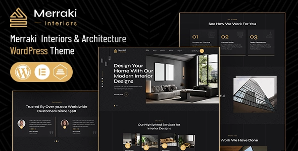 Merraki Interiors and Architecture WordPress Theme | Lifetime License | One Time Payment