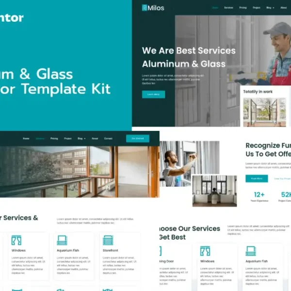 Milos – Elementor Template Kit for Aluminum & Glass Services