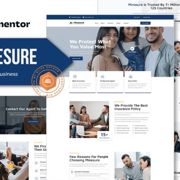 Minesure and Insurance Business Elementor Template Kit