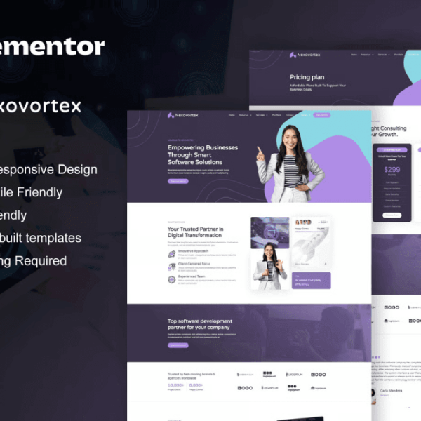 Nexovortex  Software Company Elementor Pro Template Kit