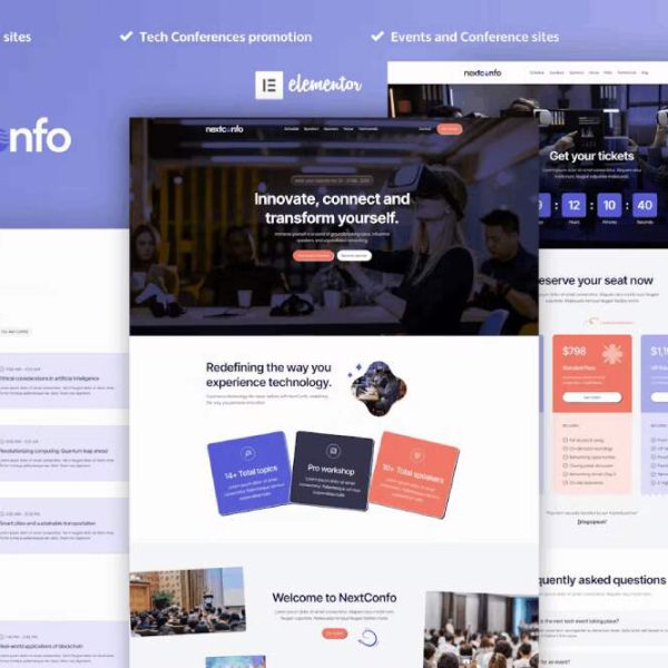 NextConfo – Elementor Pro Template Kit for Events & Conferences