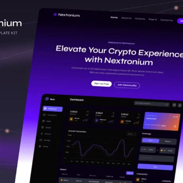 Nextronium - Elementor Template Kit for Crypto SaaS Solutions