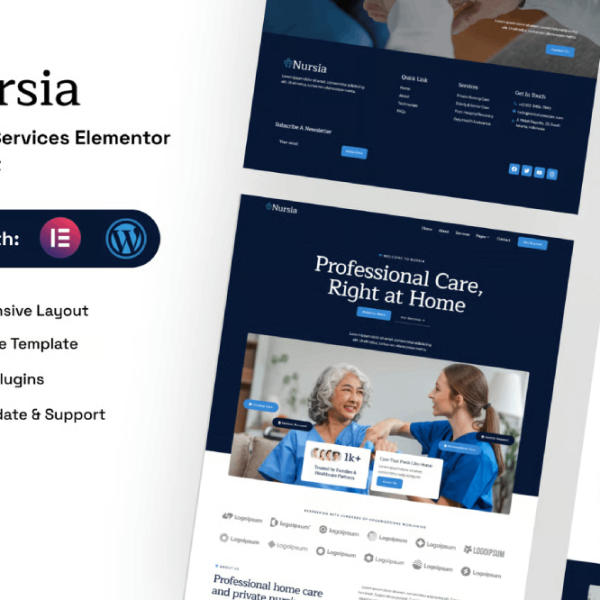 Nursia – Home Care Services Elementor Template Kit