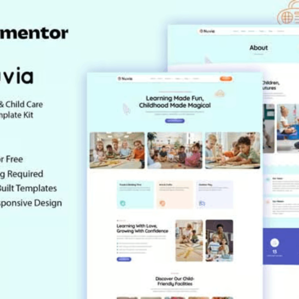 Nuvia – Kindergarten and Child Care Elementor Template Kit