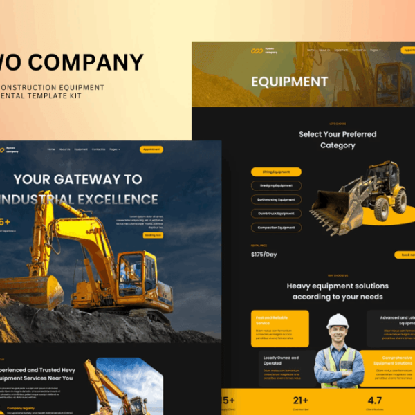 Nyewo – Construction Equipment Rentals Elementor Template Kit