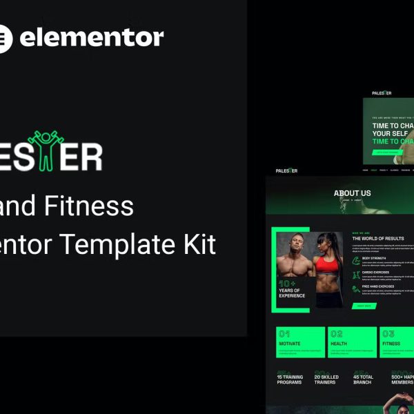 Palester and Gym and Fitness Elementor Template Kit