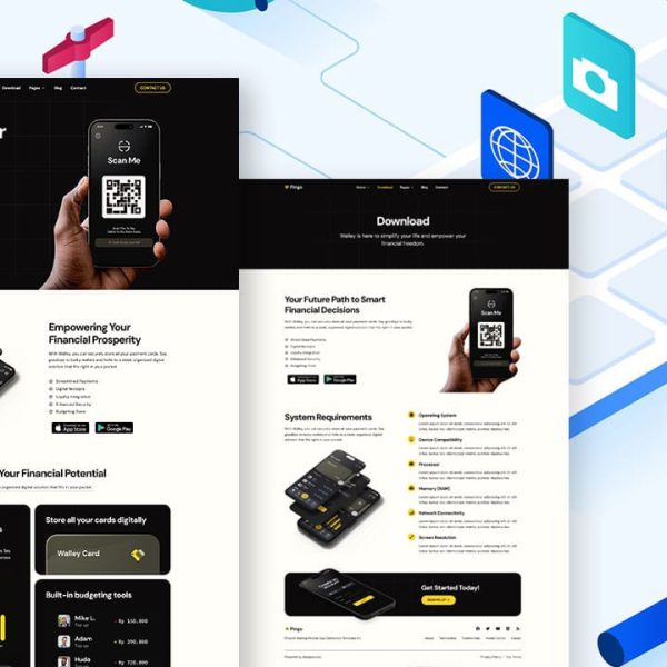 Pingo: Elementor Template Kit for Fintech Startup Mobile Apps