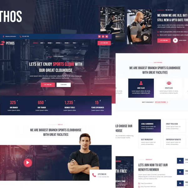 Pithos - Fitness Center and Clubhouse Elementor Template Kit