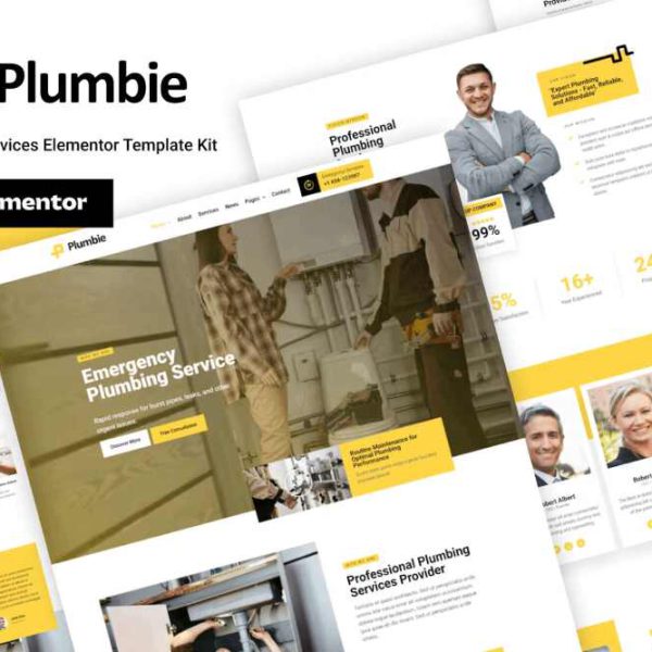 Plumbie - Elementor Template Kit for Plumber Services