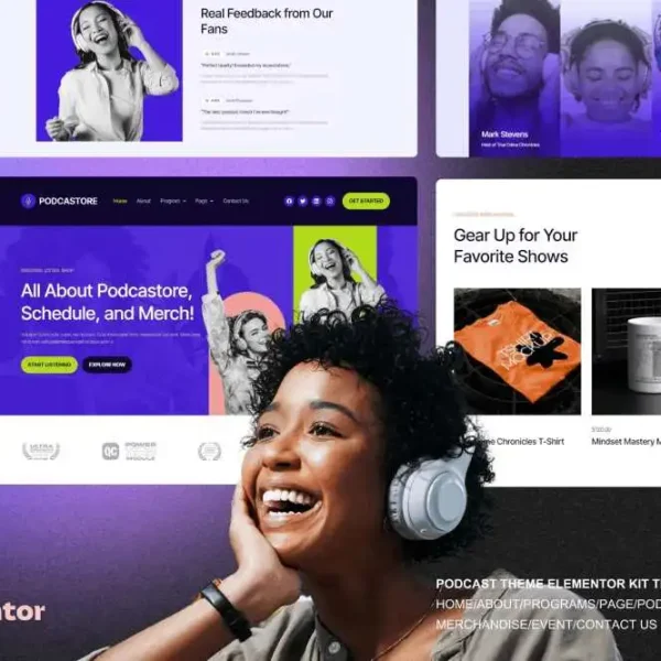 Podcastore: Elementor Template Kit for Podcast & Merch Store