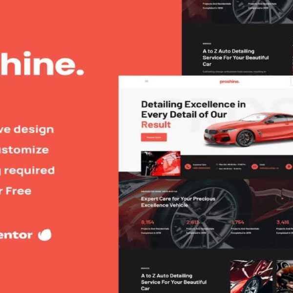 Proshine – Car Detailing & Auto Service Elementor Template Kit