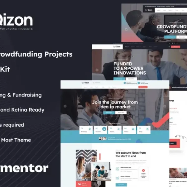 Qizon – Elementor Template Kit for Crowdfunding & Fundraising Projects