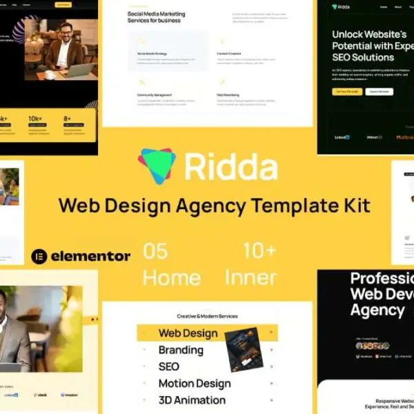 Ridda: Elementor Template Kit for Web Design Agencies
