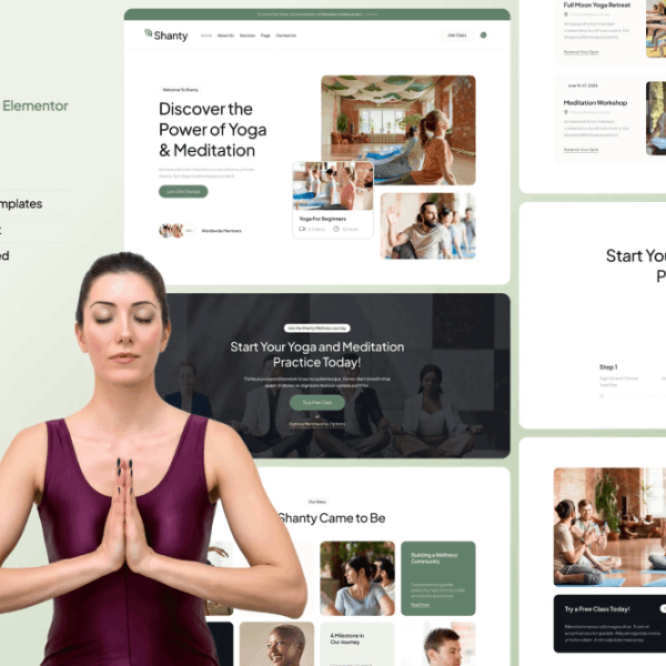 Shanty – Yoga and Meditation Elementor Template Kit