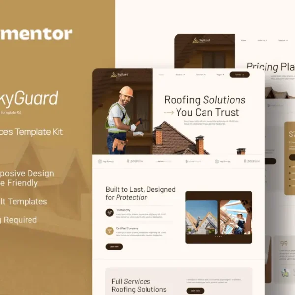 SkyGuard – Elementor Template Kit for Roofing Services Website