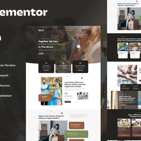 Socin – Template Kit for Volunteer & Charity with Elementor